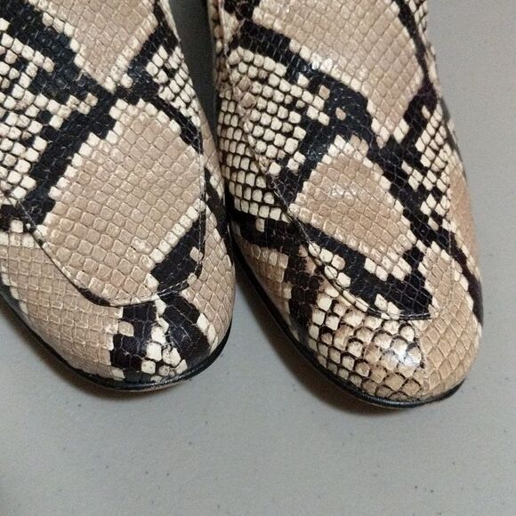 J. Crew Cecile AQ136 Smoking loafer leather reptile embossed size 9 - Picture 4 of 12